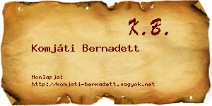 Komjáti Bernadett névjegykártya