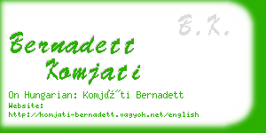 bernadett komjati business card